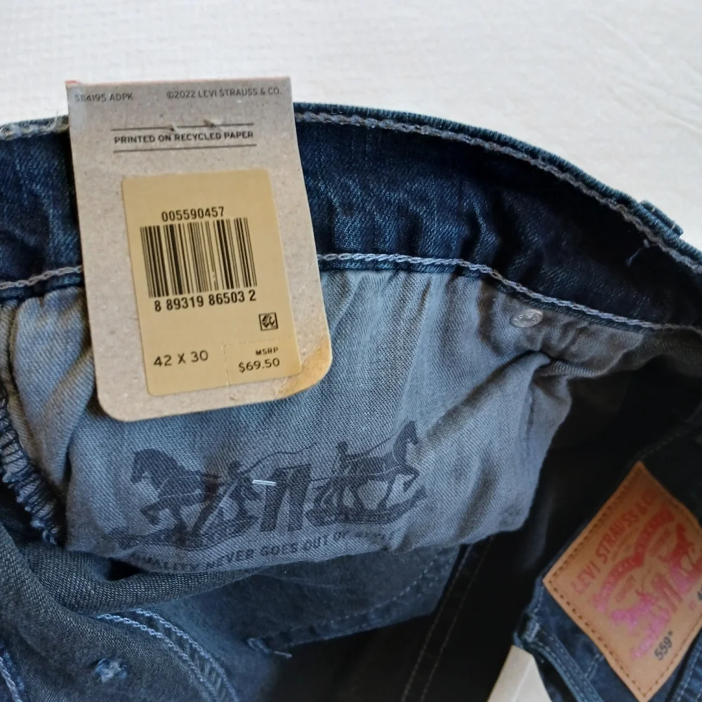 levis 559 relaxed straight jeans new mens 42×30 denim